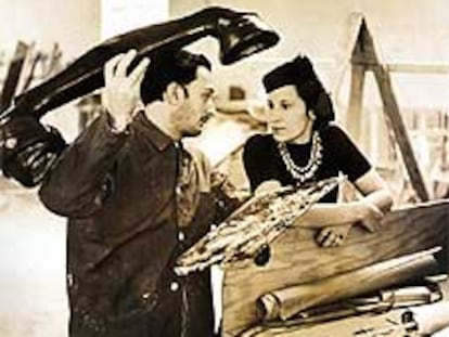 Dalí y Gala, trabajando en el <i>Sueño de Venus</i> (1939).