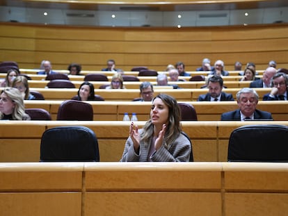 La ministra de Igualdad, Irene Montero, este miércoles en el Senado.