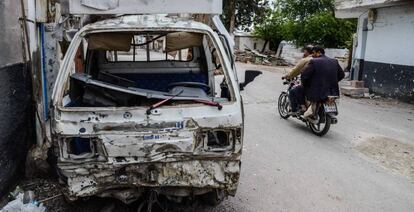 La ciudad siria de Kilis, este sábado tras un bombardeo.