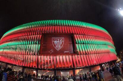 El estadio de San Mamés antes del inicio del Euskadi-Catalunya