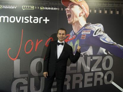 Jorge Lorenzo, en el preestreno de la pel&iacute;cula en Madrid.