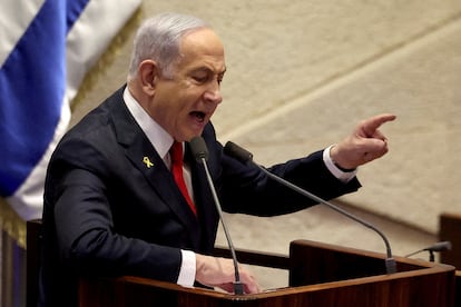 El primer ministro de Israel, Benjamn Netanyahu, en la Knesset (el parlamento israel), en Jerusaln, el 18 de noviembre.