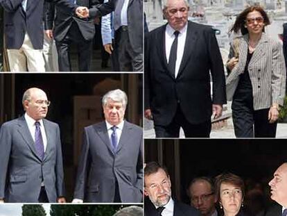 A la izquierda, de arriba abajo, el político Javier Solana, el periodista Alfonso Ruiz de Assín y el ex ministro Narcis Serra. Los empresarios Gerardo Díaz Ferrán y Arturo Fernández. El empresario José Ángel Sánchez Asiaín, el periodista Daniel Gavela, el presidente del Grupo Godó, Javier Godó, y el alcalde de Madrid, Alberto Ruiz-Gallardón. Arriba, Isidoro Álvarez con César Alierta y su esposa Ana Cristina Placer. Abajo, Mariano Rajoy, Carmen Martínez de Castro y José Terceiro.