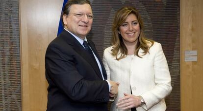 Jos&eacute; Manuel Dur&atilde;o Barroso y Susana D&iacute;az, este mi&eacute;rcoles en Bruselas.