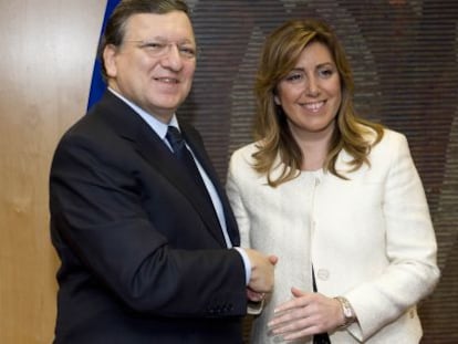 Jos&eacute; Manuel Dur&atilde;o Barroso y Susana D&iacute;az, este mi&eacute;rcoles en Bruselas.
