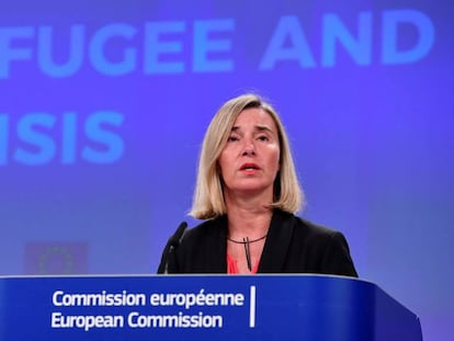 La jefa de la diplomacia comunitaria, Federica Mogherini, en Bruselas, este martes.