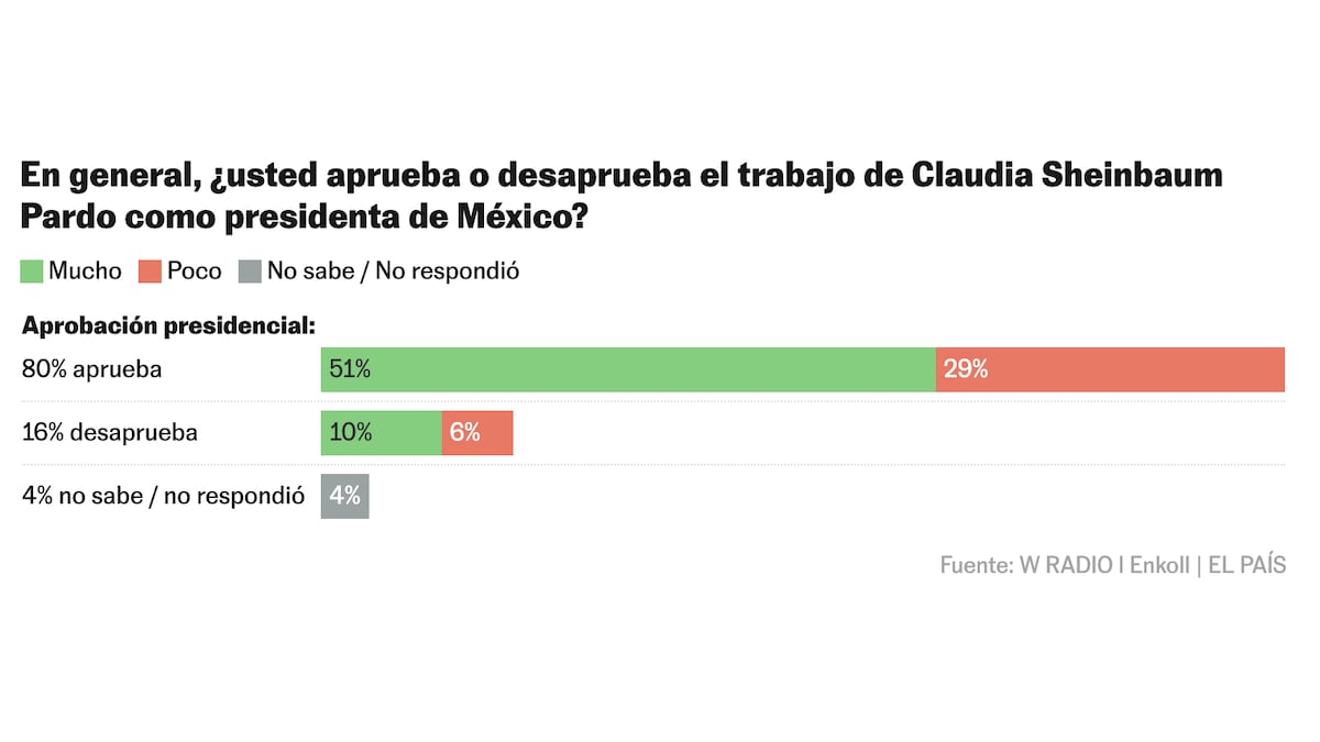 Claudia Sheinbaum sigue encandilando a los mexicanos: el 80% aprueba su gobierno tras 100 días como presidenta