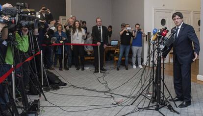 Carles Puigdemont, al Parlament de Dinamarca.