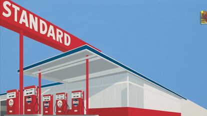 'Standard Station, Ten-Cent Western Being Torn in Half' (1964), de Ed Ruscha.