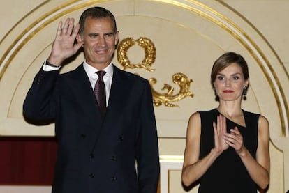 Los Reyes, en la inauguración de la temporada de ópera en el Teatro Real.