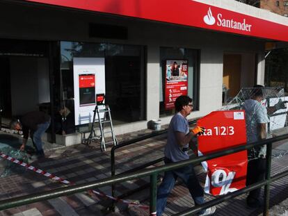 Sucursal Banco de Santander robada en Arturo Soria.