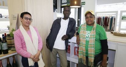 Saida (Marruecos), Mamadou (Mauritania), y Patricia (Rep&uacute;blica Dominicana) beneficiarios de la cooperaci&oacute;n espa&ntilde;ola a trav&eacute;s de proyectos de Oxfam Interm&oacute;n.