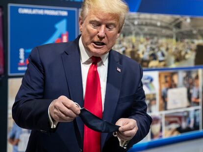 Donald Trump en la planta de Ford en Ypsilanti, Michigan.