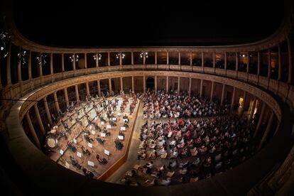 Novena Participativa y solidaria, en el Palacio de Carlos V, en la edición de 2020 del Festival de Música de Granada.