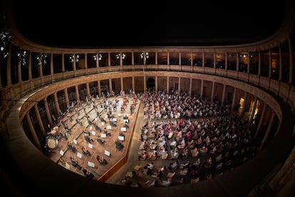 Novena Participativa y solidaria, en el Palacio de Carlos V, en la edición de 2020 del Festival de Música de Granada.