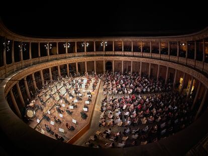 Novena Participativa y solidaria, en el Palacio de Carlos V, en la edición de 2020 del Festival de Música de Granada.