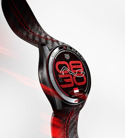 Pantalla del TAG Heuer Connected Calibre E5 45mm x Formula 1