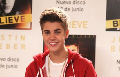 Justin Bieber, cuando presentó su disco 'Believe' en Madrid en junio pasado.