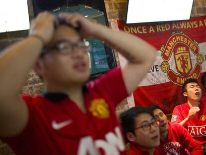 Torcedores do Manchester United em Xangai.