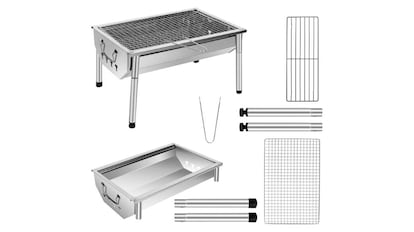 Parrilla de barbacoa de acero inoxidable 430 compacta y portátil