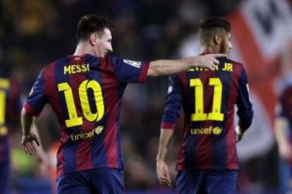 Messi y Neymar, en el partido contra el Sevilla.