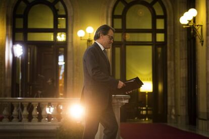 Arribada d'Artur Mas al Parlament.