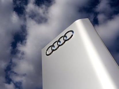 Logo de Audi en la sede de Bruselas.