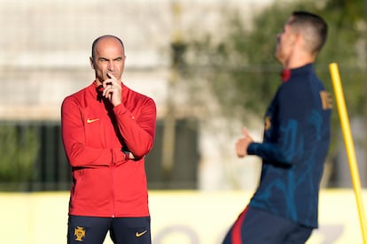 Roberto Martínez en una sesión de entrenamiento