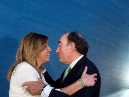 Susana Díaz e Ignacio Sánchez Galán, este viernes en San Telmo.