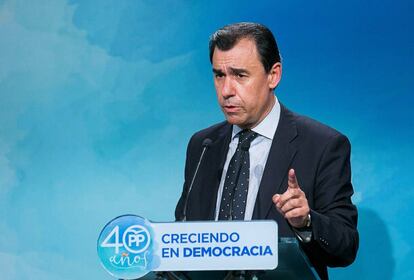 Fernando Martínez Maillo, durante una intervención en la sede del PP.