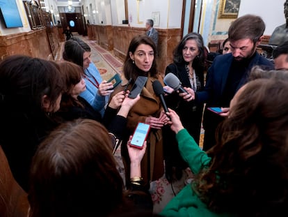 La ministra de Justicia, Pilar Llop, este martes en los pasillos del Congreso.