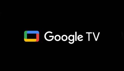 Logo Google TV con fondo negro