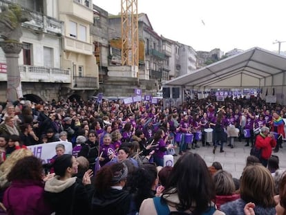 Manifestação feminista em Vigo (Espanha) no domingo passado.