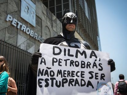 Protesto em frente a Petrobras no dia 17, no Rio.