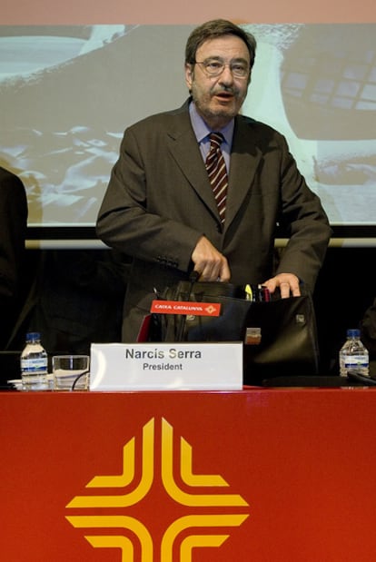 Serra, ayer, en la asamblea de Caixa Catalunya.