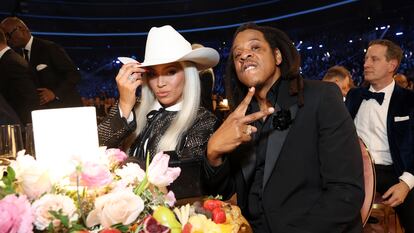 Beyoncé and Jay-Z at the 2024 Grammy Awards in February.