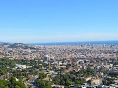 Panorámica de Barcelona desde la torre de Collserola hasta el mar, en una imagen de archivo.