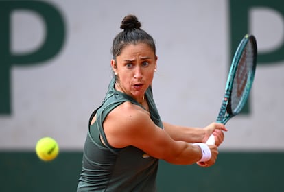 Sorribes, durante el partido del lunes contra Andreescu.