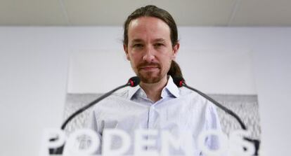 Pablo Iglesias, en la sede de Podemos, el 28 de septiembre.