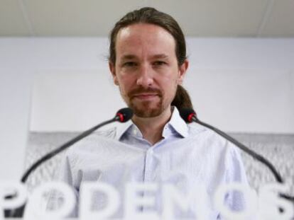 Pablo Iglesias, en la sede de Podemos, el 28 de septiembre.