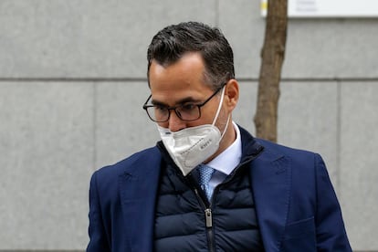 El fiscal Ignacio Stampa saliendo de la Audiencia Nacional en Madrid.