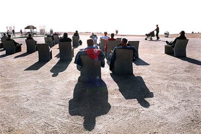 Tomando el sol en la Barceloneta.