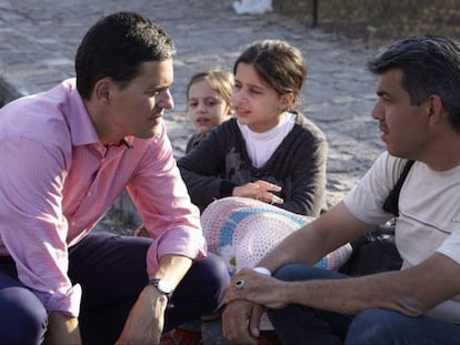 David Miliband, en septiembre en la isla griega de Lesbos.