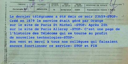 Francia ha puesto fin a su servicio de telegramas que existía desde 1879