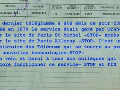 Francia ha puesto fin a su servicio de telegramas que existía desde 1879