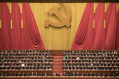 O presidente Xi Jinping durante a inauguração do Congresso do Partido Comunista Chinês.