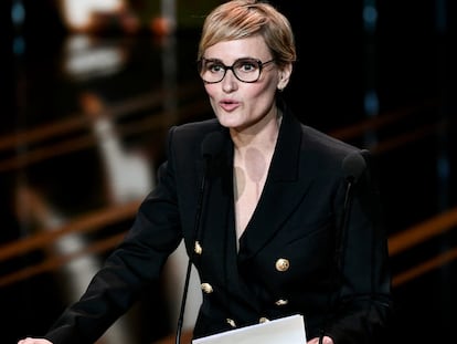 Judith Godrèche, en su discurso en los premios César en el teatro Olympia en París.