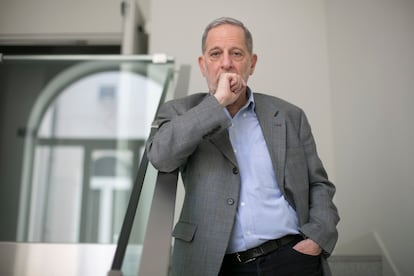 El escritor Rashid Khalidi, en la Casa Árabe de Madrid, este lunes.