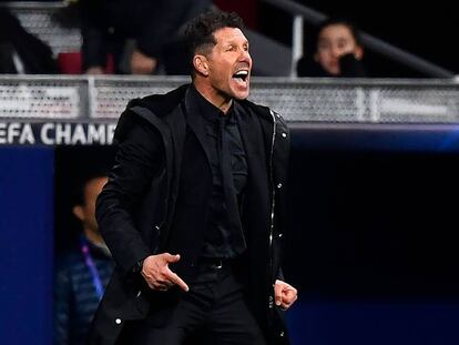 Simeone, durante el partido entre el Atlético y la Juventus.