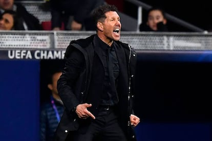 Simeone, durante el partido entre el Atlético y la Juventus.